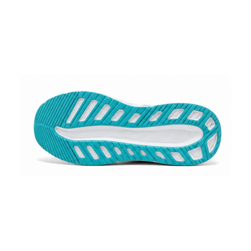 AQUA STRIDE CHUNKY SPORTS SNEAKERS-WHITE,GREY & TURQUOISE