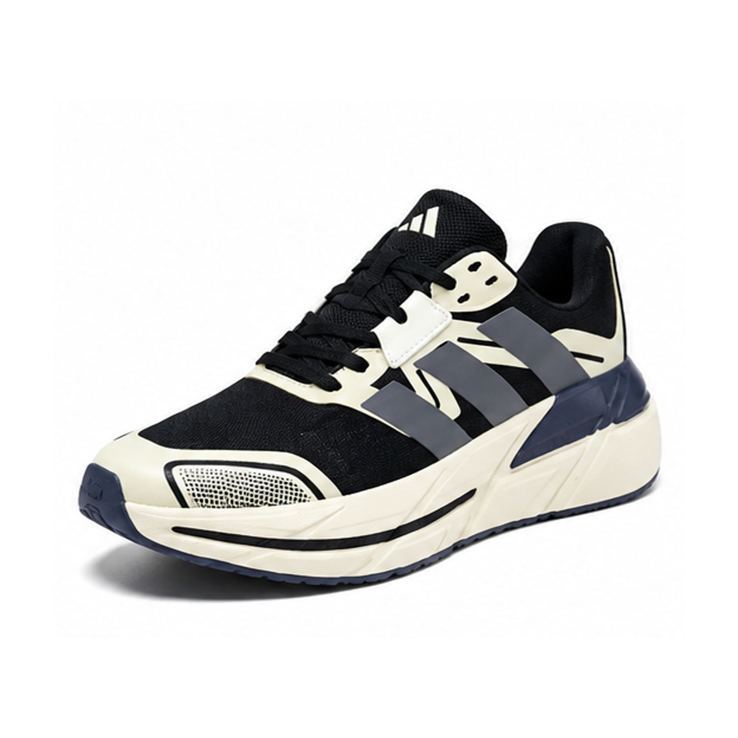 AQUA STRIDE CHUNKY SPORTS SNEAKERS-BLACK & CREAM